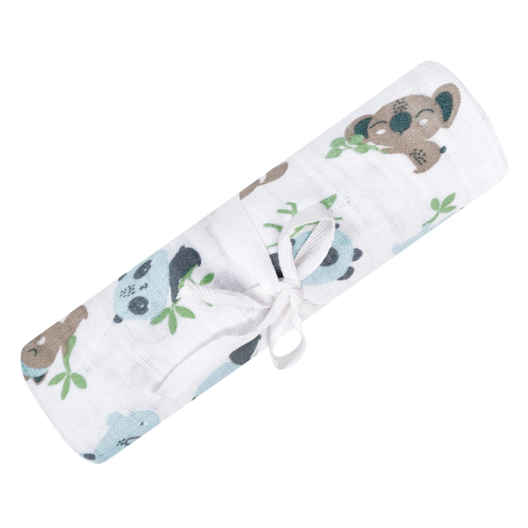 PERLIMPINPIN Couverture mousseline coton PANDA ET KOALA