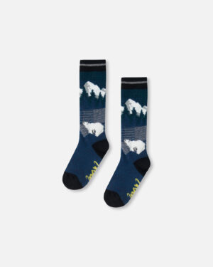 DEUX PAR DEUX HIVER 24 CHAUSSETTES CHAUDE BLEU OURS