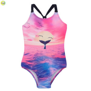 NANO PRINTEMPS 25 MAILLOTS FILLE BALEINE SOURIANTE UNE PIÈCE FUSHIAS