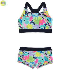 NANO PRINTEMPS 25 MAILLOTS FILLE TROPICAL 2 PIÈCES MENTHE