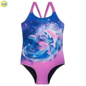 NANO PRINTEMPS 25 MAILLOTS FILLE DAUPHINS UNE PIÈCE VIOLET