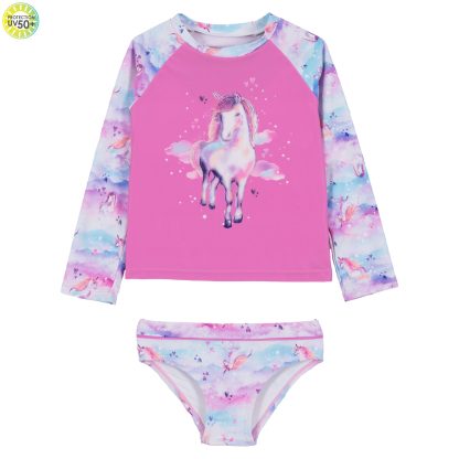 PRÉCOMMANDE NANO PRINTEMPS 25 MAILLOTS LICORNE DEUX PIÈCES RASHGUARD ROSE – Image 2