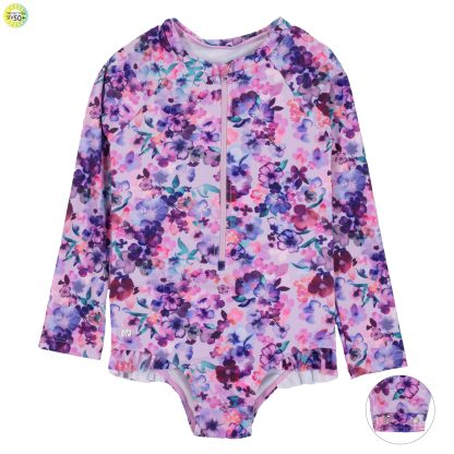 PRÉCOMMANDE NANO PRINTEMPS 25 MAILLOTS DOUCE FLORAISON UNE PIÈCE RASHGUARD LILAS – Image 4