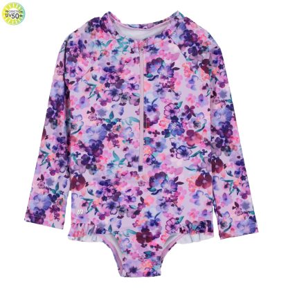 PRÉCOMMANDE NANO PRINTEMPS 25 MAILLOTS DOUCE FLORAISON UNE PIÈCE RASHGUARD LILAS – Image 2