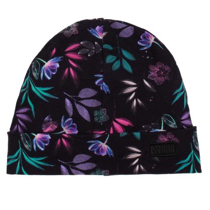 PRÉCOMMANDE NANO PRINTEMPS 25 TUQUE EN JERSEY NOIR IMPRIMÉ (SELENA)