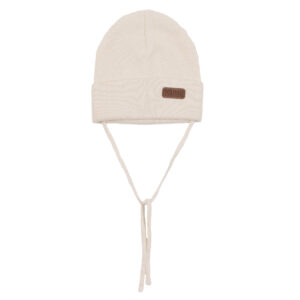 NANO PRINTEMPS 25 TUQUE EN TRICOT IVOIRE ROSEMARIE (AVEC CORDON)