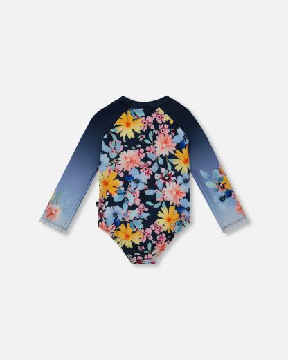 PRÉCOMMANDE DEUX PAR DEUX PRINTEMPS 25 MAILLOT UNE PIÈCE FLEURIT BLEU – Image 5