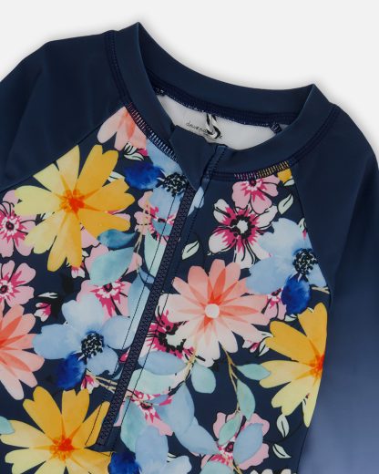 PRÉCOMMANDE DEUX PAR DEUX PRINTEMPS 25 MAILLOT UNE PIÈCE FLEURIT BLEU – Image 6