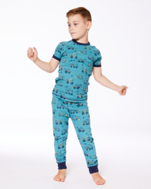 DEUX PAR DEUX PRINTEMPS 25 PYJAMA BLEU CAMION DE CONSTRUCTION