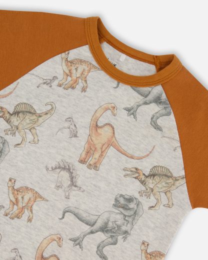 PRÉCOMMANDE DEUX PAR DEUX PRINTEMPS 25 PYJAMA BEIGE CHINÉ DINOSAURE – Image 6