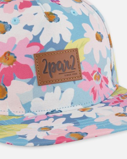 PRÉCOMMANDE DEUX PAR DEUX PRINTEMPS 25 CASQUETTE BLEU FLEURS DU JARDIN