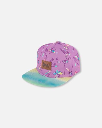 PRÉCOMMANDE DEUX PAR DEUX PRINTEMPS 25 CASQUETTE LILAS FLEUR ET PAPILLON – Image 2