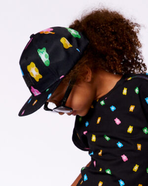 DEUX PAR DEUX PRINTEMPS 25 CASQUETTE NOIR OURSON MULTICOULEUR