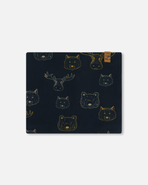 DEUX PAR DEUX PRINTEMPS 25 FOULARD NOIR ANIMAUX