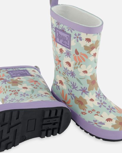 PRÉCOMMANDE DEUX PAR DEUX PRINTEMPS 25 BOTTE DE PLUIE TURQUOISE ET LILAS – Image 3