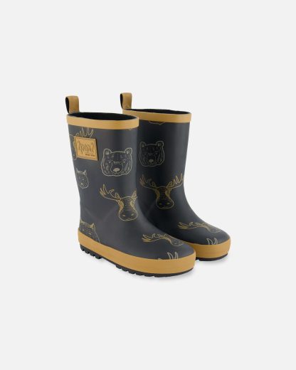 PRÉCOMMANDE DEUX PAR DEUX PRINTEMPS 25 BOTTE DE PLUIE NOIR ANIMAUX