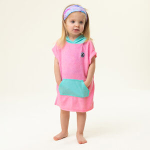 NANO PRINTEMPS 25 MAILLOTS PONCHO DE PLAGE À CAPUCHON ROSE