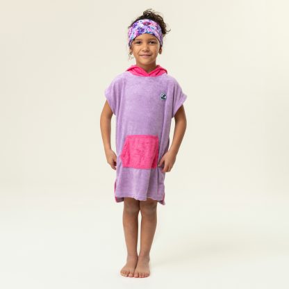 PRÉCOMMANDE NANO PRINTEMPS 25 MAILLOTS PONCHO DE PLAGE À CAPUCHON LILAS