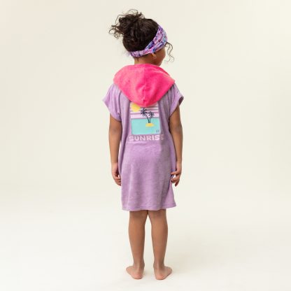 PRÉCOMMANDE NANO PRINTEMPS 25 MAILLOTS PONCHO DE PLAGE À CAPUCHON LILAS – Image 5