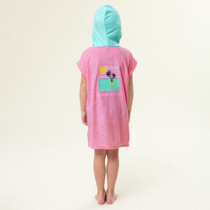 PRÉCOMMANDE NANO PRINTEMPS 25 MAILLOTS PONCHO DE PLAGE À CAPUCHON ROSE – Image 3