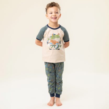 NANO PRINTEMPS 25 PYJAMA 3 PIÈCES GARÇON BEIGE/VERT DINO