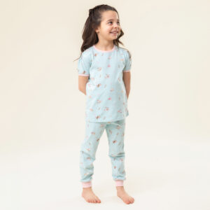 NANO PRINTEMPS 25 PYJAMA 3 PIÈCES FILLE TURQUOISE TOUCAN