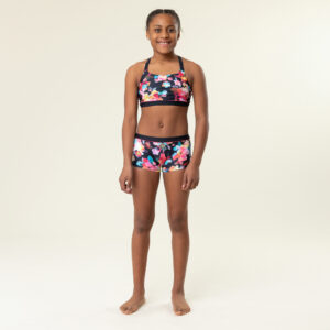 NANO PRINTEMPS 25 MAILLOTS FILLE FLEURS DIGITALES DEUX PIÈCES NOIR