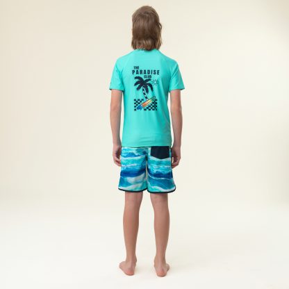 PRÉCOMMANDE NANO PRINTEMPS 25 MAILLOTS GARÇON RASHGUARD MANCHE COURTE TURQUOISE – Image 7