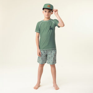 NANO PRINTEMPS 25 MAILLOTS GARÇON RASHGUARD MANCHE COURTE VERT