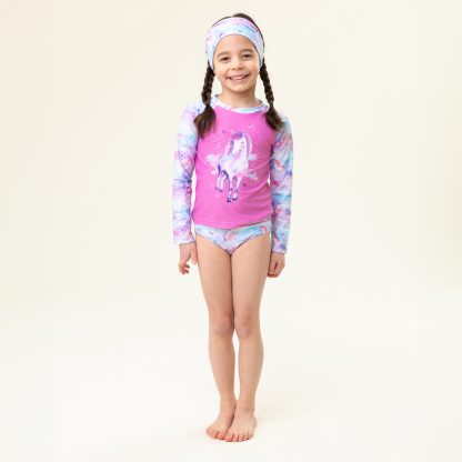 PRÉCOMMANDE NANO PRINTEMPS 25 MAILLOTS LICORNE DEUX PIÈCES RASHGUARD ROSE