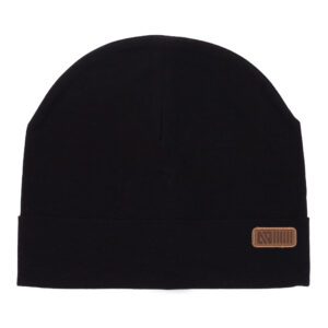 NANO PRINTEMPS 25 TUQUE EN JERSEY NOIR (NOUVEAU LOGO)