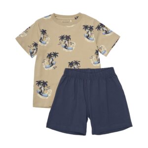 MINYMO PRINTEMPS 25 GARÇON T-SHIRT ET SHORT BRUN