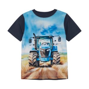 MINYMO PRINTEMPS 25 GARÇON T-SHIRT TRACTEUR MARINE CAMION BLEU