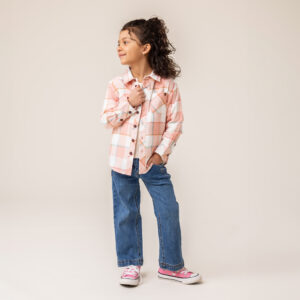 NANO AUTOMNE 25 BALADE AUTOMNALE VESTE À CARREAUX CORAIL