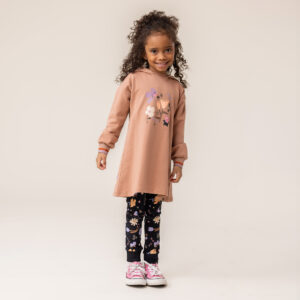 NANO AUTOMNE 25 UNE NUIT AU JARDIN TUNIQUE À CAPUCHON BRUN PÂLE