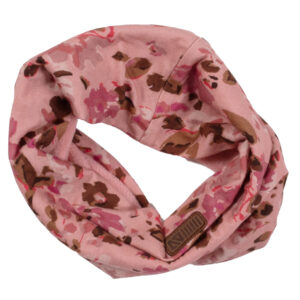 NANO AUTOMNE 25 FOULARD JERSEY DOUBLÉ MICROPOLAIRE ROSE PÂLE IMPRIMÉ