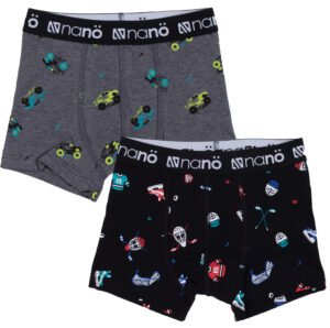 NANO AUTOMNE 25 SOUS-VÊTEMENTS PAQUET DE 2 BOXERS GRIS/NOIR