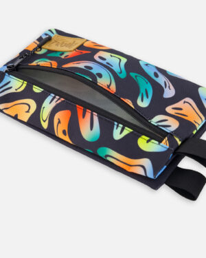 DEUX PAR DEUX LA RENTRÉE 25 COFFRE À CRAYON DOUBLE NOIR BONHOMMES SOURIRE