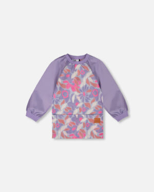 DEUX PAR DEUX LA RENTRÉE 25 TABLIER SCOLAIRE LILAS IMPRIMÉ DE FLEURS