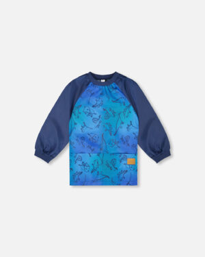 DEUX PAR DEUX LA RENTRÉE 25 TABLIER SCOLAIRE DÉGRADÉ BLEU IMPRIMÉ DE DINOSAURES