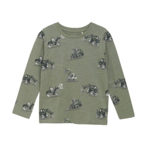 MINYMO AUTOMNE 25 GARÇON CHANDAIL MANCHE LONGUE VERT CAMION PELLE