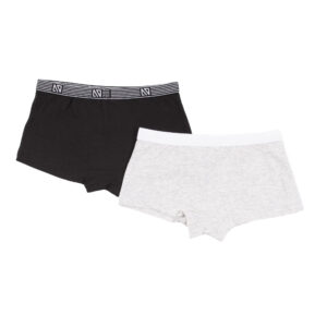 NANO SOUS-VÊTEMENTS BOXER FILLE, PAQUET DE 2 GRIS, NOIR