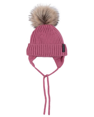 PELUCHE ET TARTINE HIVER 25 TUQUE DE TRICOT ROSALIE ROSE
