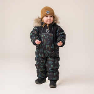 PELUCHE ET TARTINE HIVER 25 HABIT DE NEIGE UNE PIÈCE 6 À 24 MOIS WILLIAM NOIR DINOSAURE