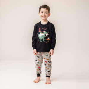 NANO NOEL 25 PYJAMA NOIR DINOSAURE