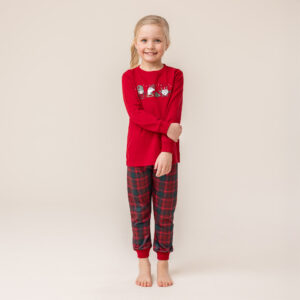 NANO NOEL 25 PYJAMA UNISEX ROUGE CARREAUTÉ (COMME LA FAMILLE)