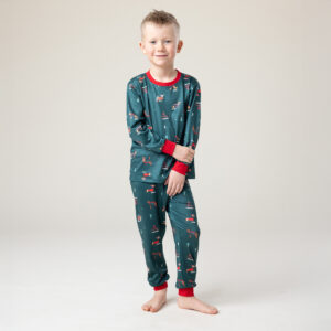 NANO NOEL 25 PYJAMA VERT FOREST IMPRIMÉ DE CHIEN