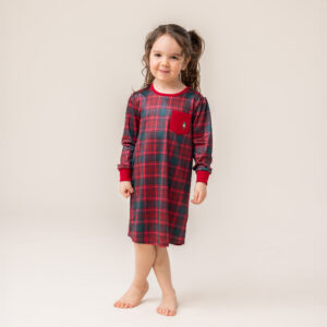 NANO NOEL 25 PYJAMA ROBE DE NUIT ROUGE CARREAUTÉ (COMME LA FAMILLE)
