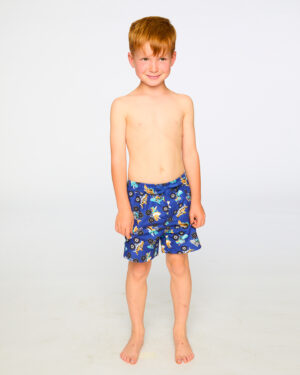 Short maillot UV bleu camion