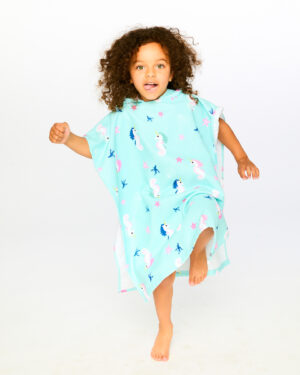 Serviette de plage avec capuchon hippocampes